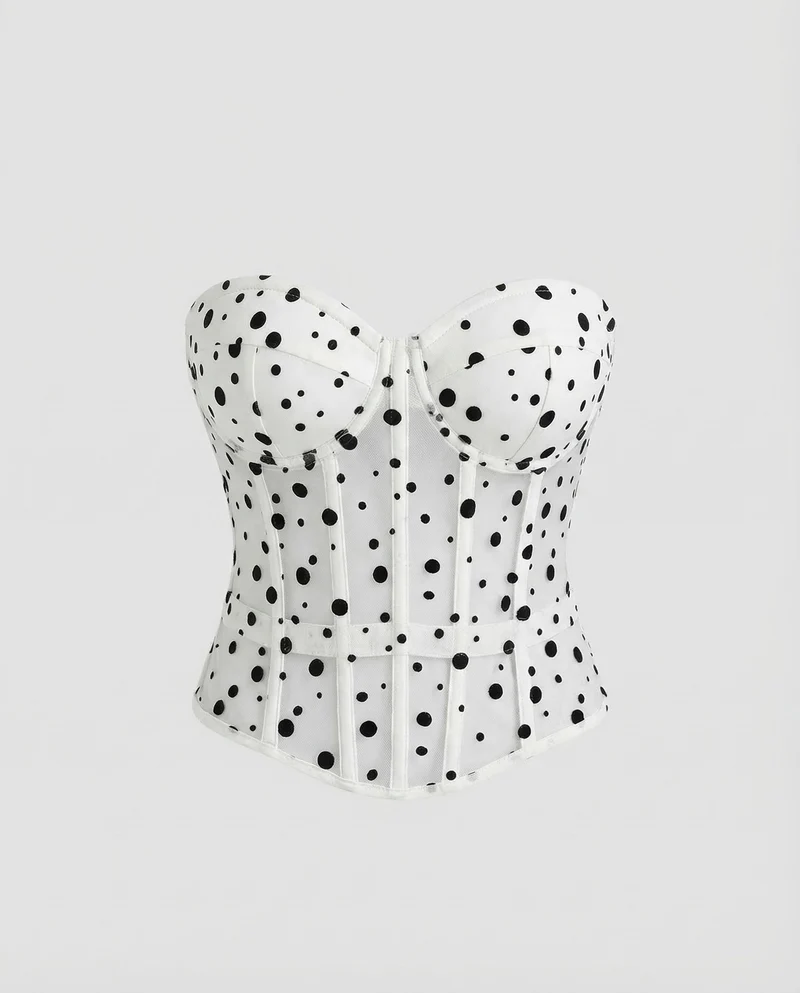 Damen Korsagen-Bustier Transparenter Tüll