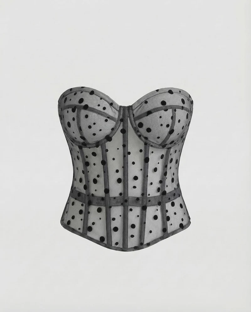 Damen Korsagen-Bustier Transparenter Tüll