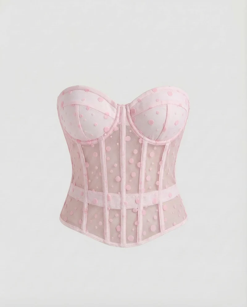 Damen Korsagen-Bustier Transparenter Tüll