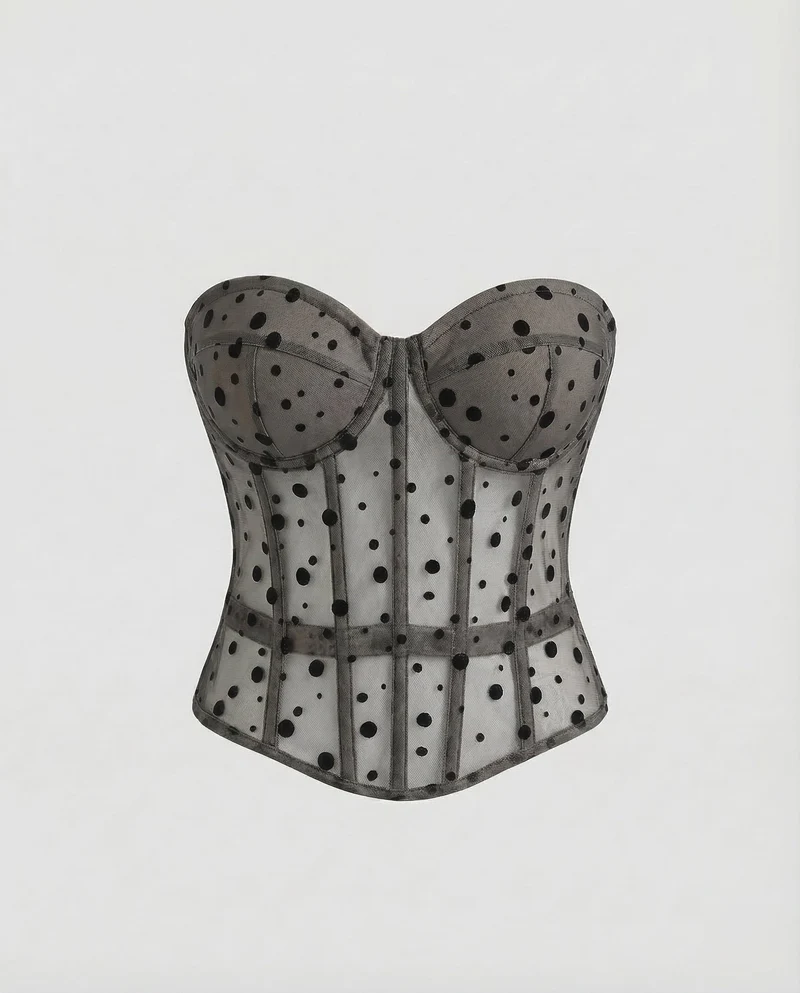 Damen Korsagen-Bustier Transparenter Tüll