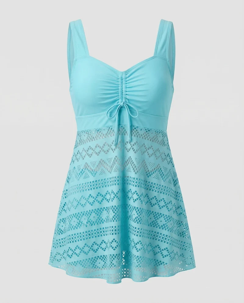 Damen Badekleid Häkel-Überwurf