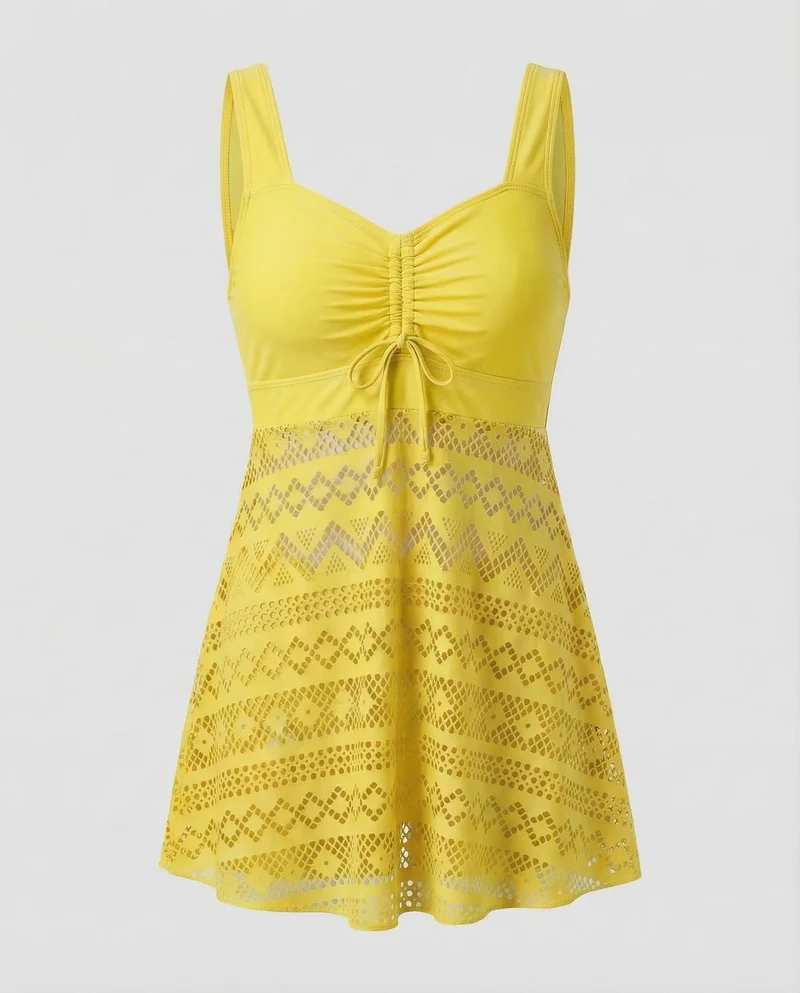Damen Badekleid Häkel-Überwurf