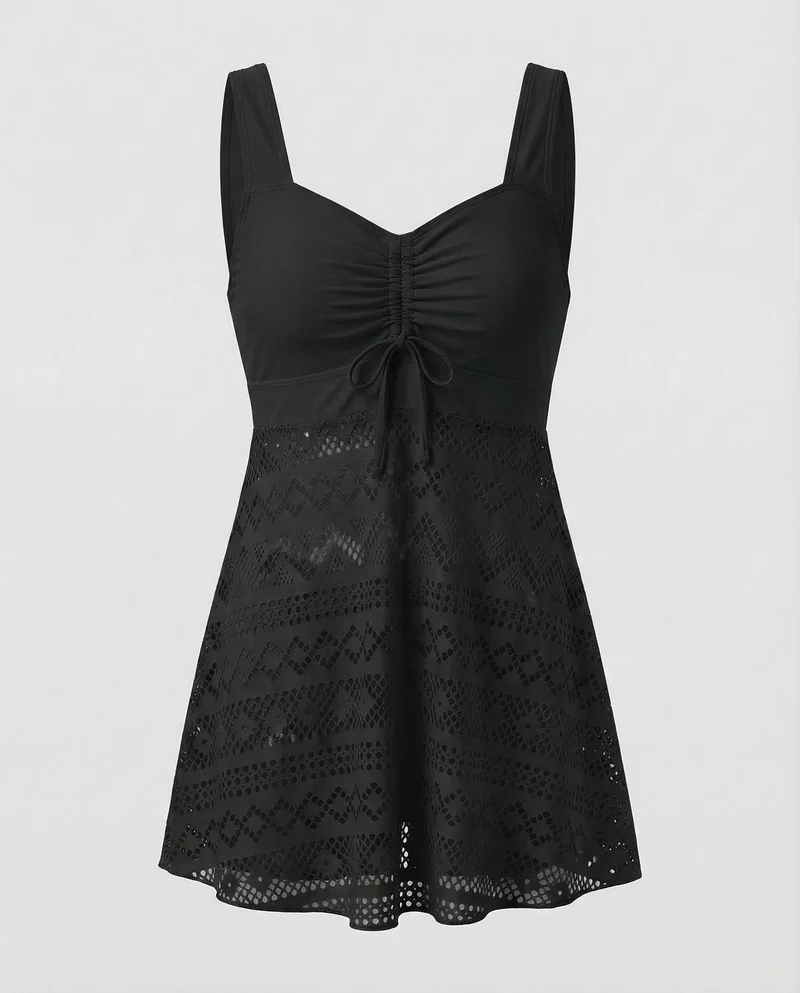 Damen Badekleid Häkel-Überwurf