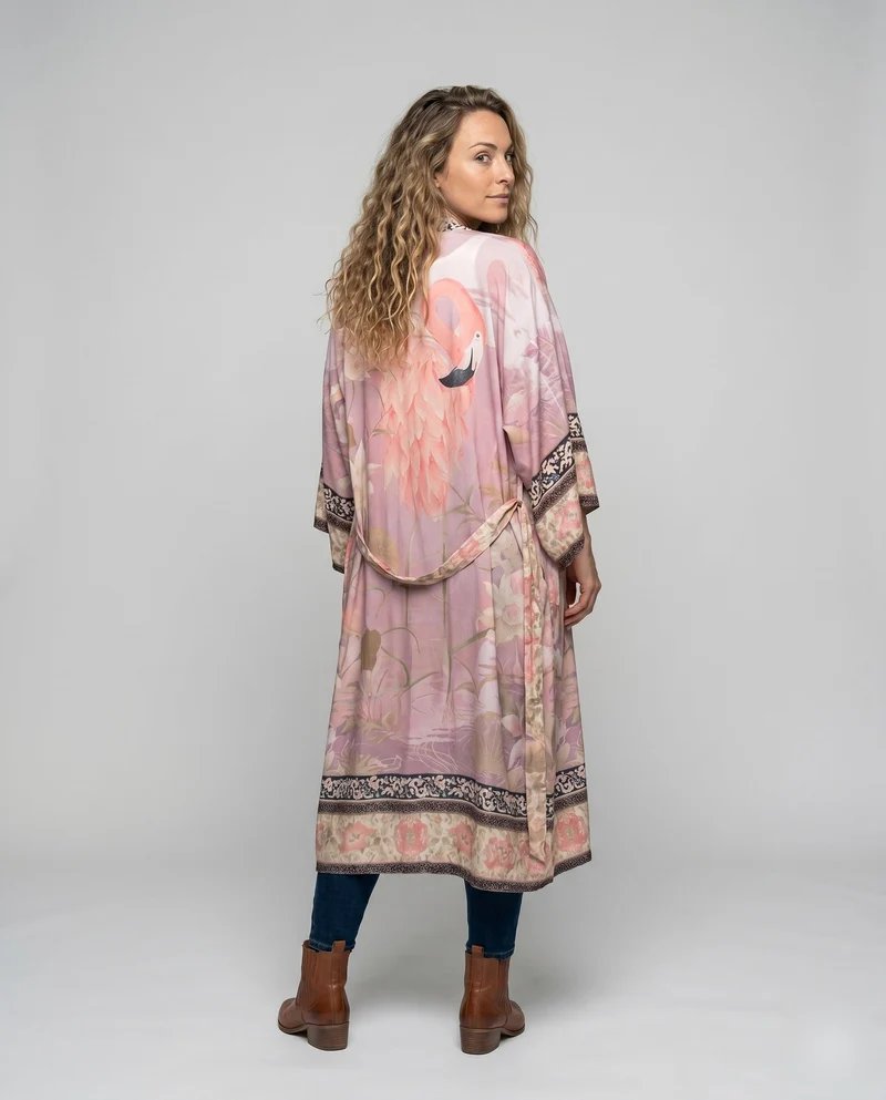 Damen modischer Kimono mit floralen Verzierungen