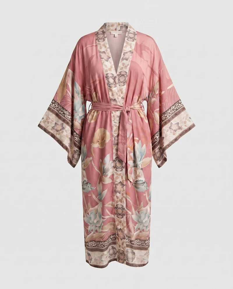 Damen modischer Kimono mit floralen Verzierungen