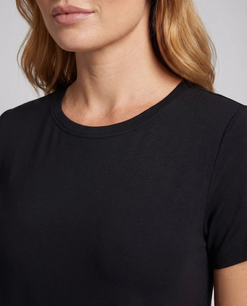 Damen T-Shirtkleid A-Linien-Swing Kurzarm Stretch