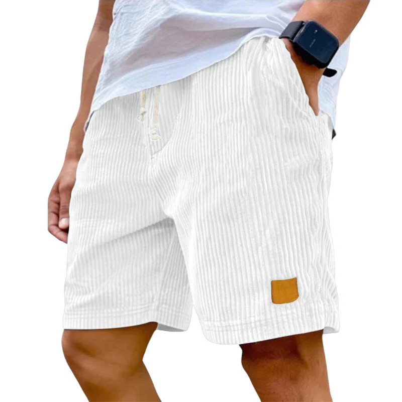 Herren nan Feincord-Shorts mit elastischem Tunnelzugbund, Kordelzug und tiefen Eingrifftaschen Nord Taschen