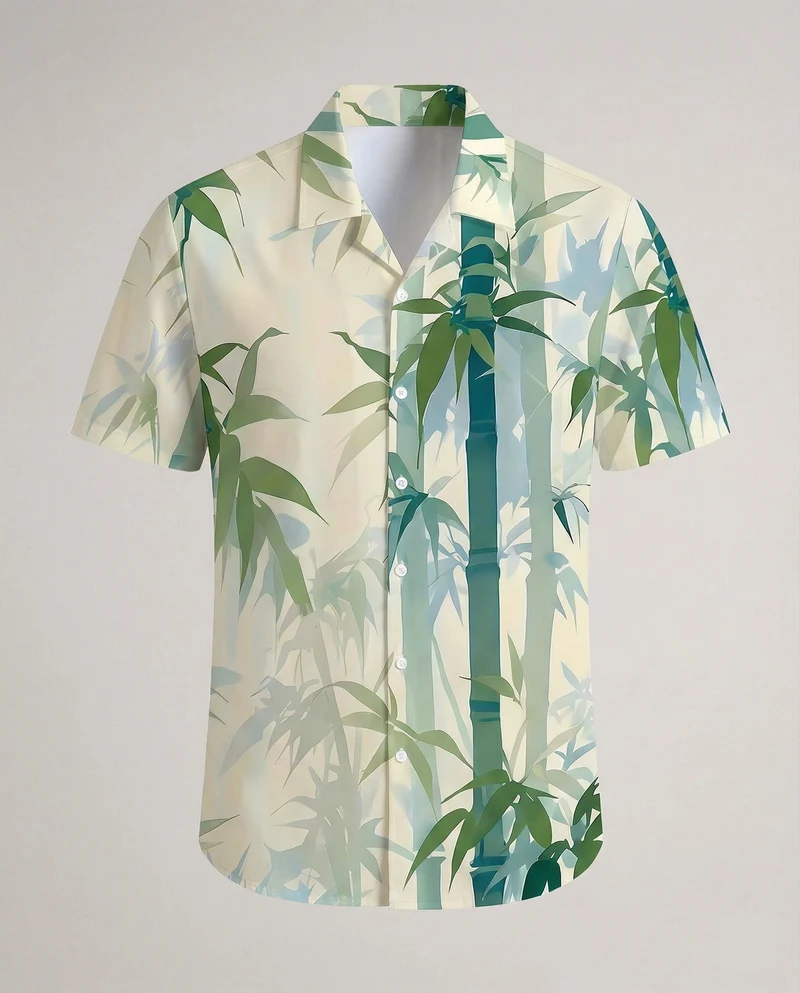 Herren Kurzarmhemd Hawaii Viskose