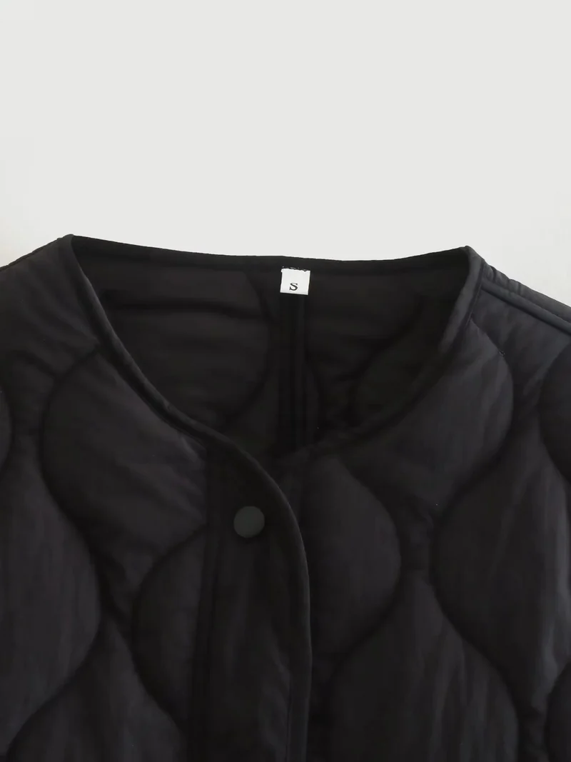 Gepolsterte Jacke Damen, Leichtes Übergröße Modell mit Taschen, Knopfverschluss
