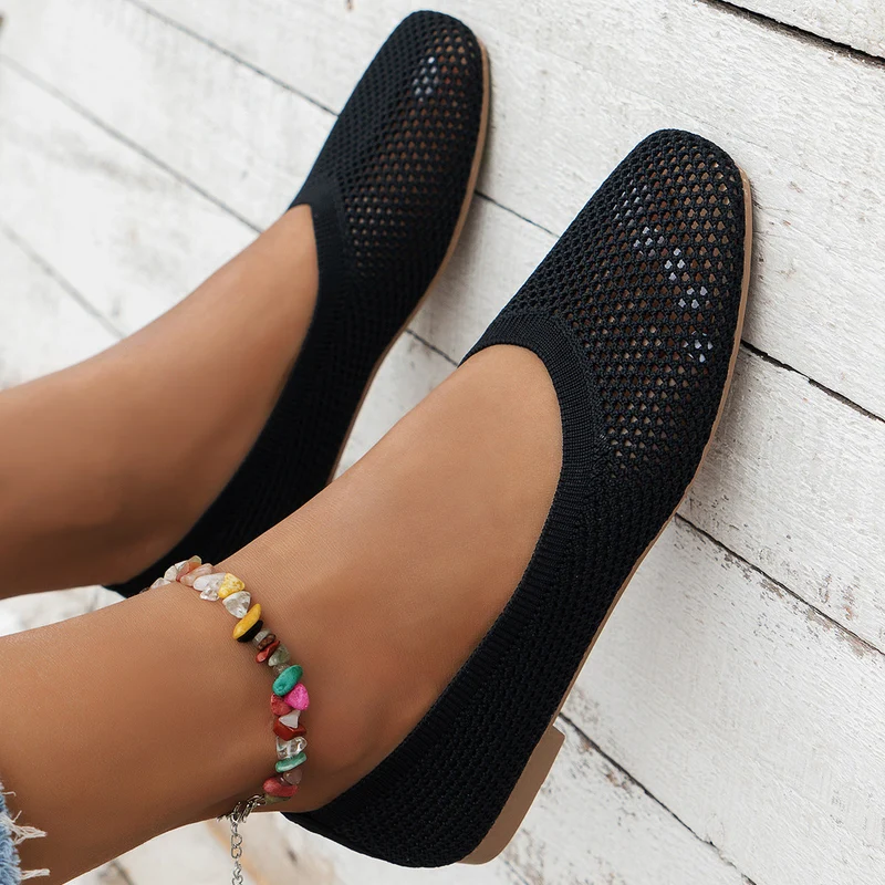 Damen Atmungsaktive Ballerinas mit modernem Lochdesign
