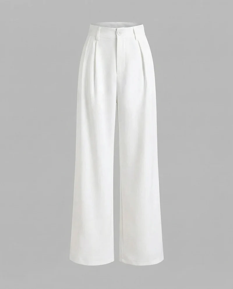 Damen nan Bundfaltenhose im weiten Palazzo-Schnitt mit hoher Taille und Bügelfalte - Arvani