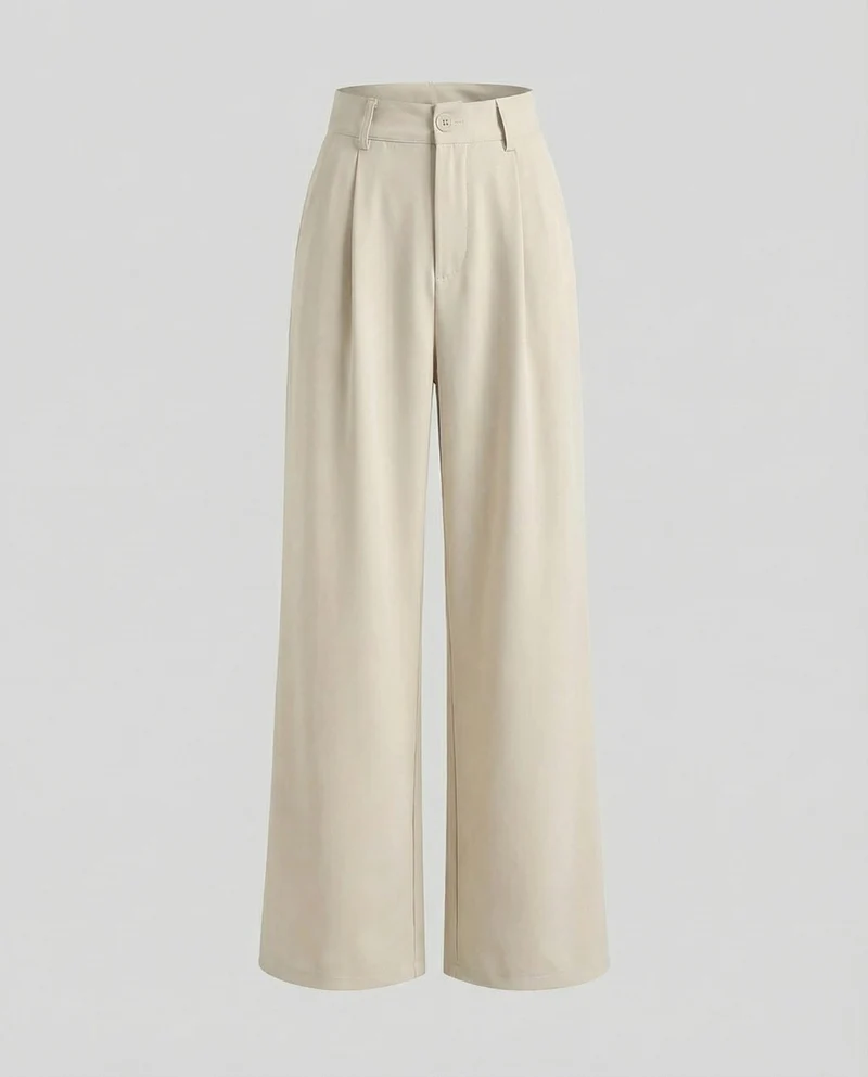 Damen nan Bundfaltenhose im weiten Palazzo-Schnitt mit hoher Taille und Bügelfalte - Arvani