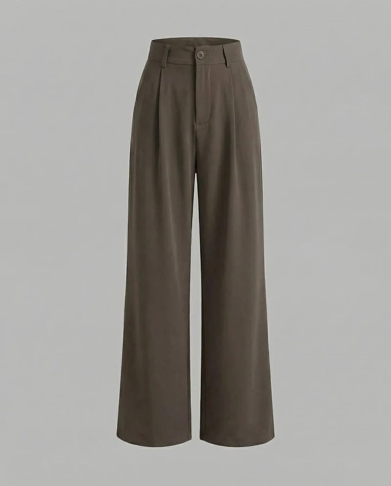 Damen nan Bundfaltenhose im weiten Palazzo-Schnitt mit hoher Taille und Bügelfalte - Arvani