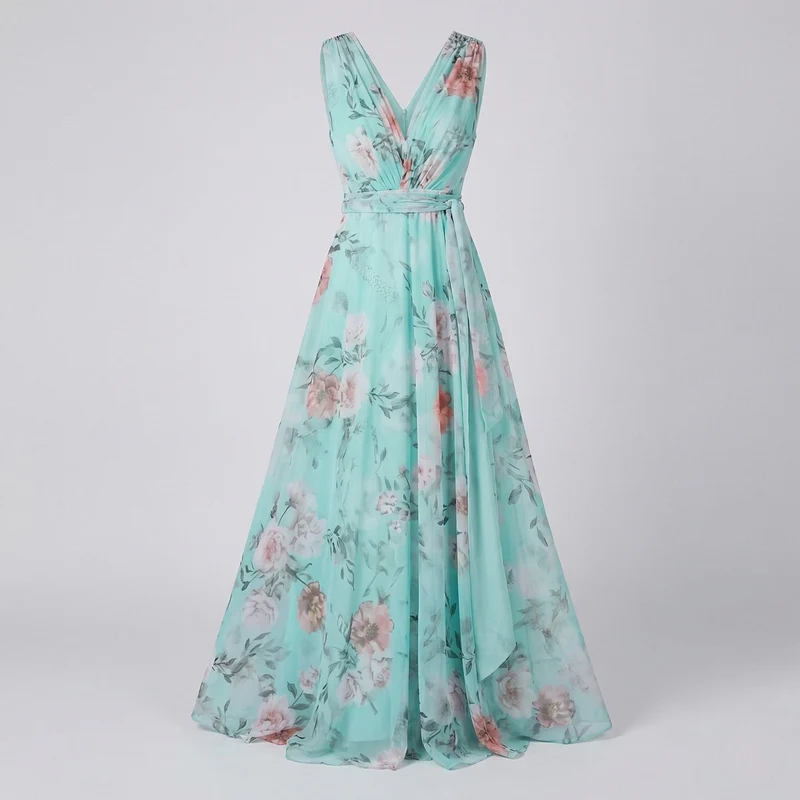 Damen Wickel Maxikleid aus Chiffon