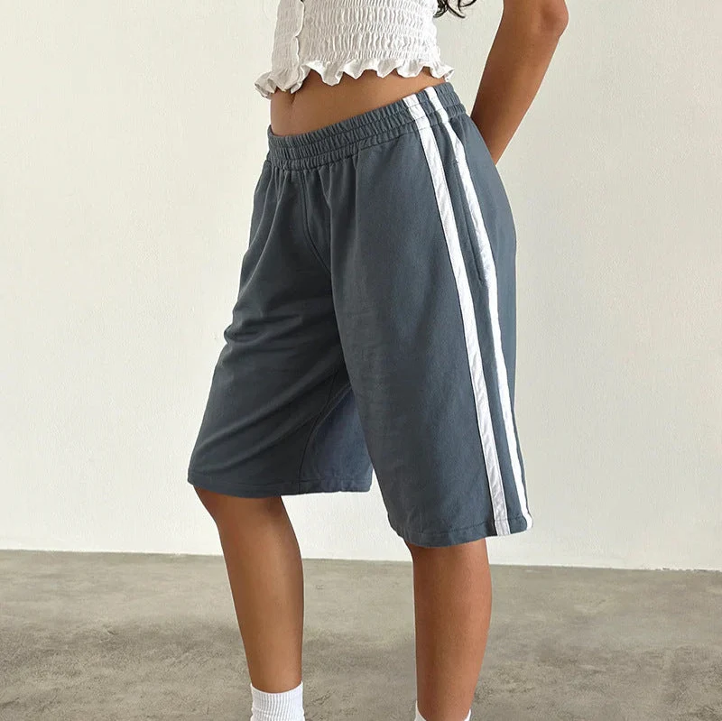 Damen lässige Sport-Bermudashorts mit seitlichen Streifen Nord Taschen