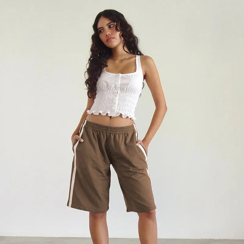 Damen lässige Sport-Bermudashorts mit seitlichen Streifen Nord Taschen