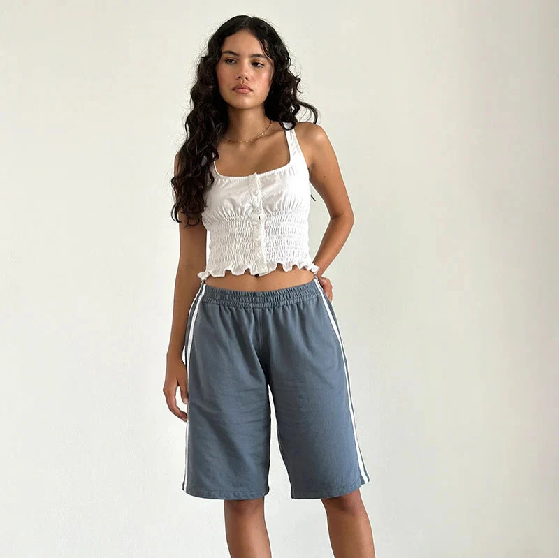 Damen lässige Sport-Bermudashorts mit seitlichen Streifen Nord Taschen