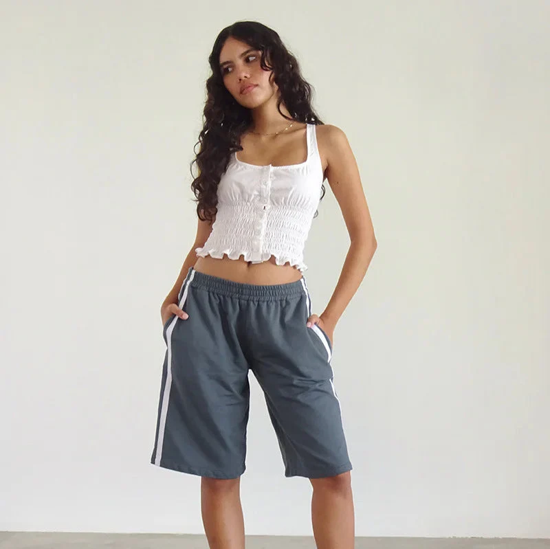Damen lässige Sport-Bermudashorts mit seitlichen Streifen Nord Taschen