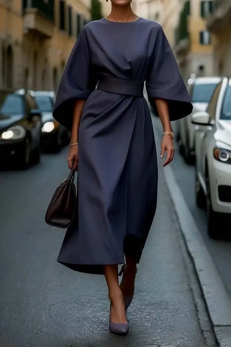 Damen Elegantes Maxikleid mit innovativem Schnitt und voluminösen Ärmeln