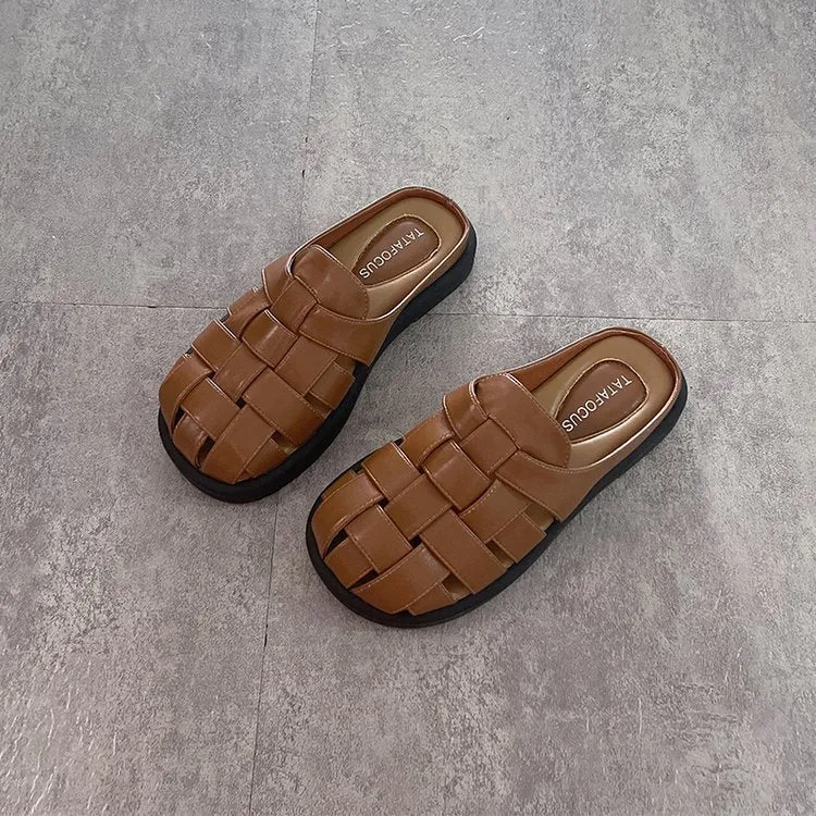 Damen Komfortable geflochtene Sandalen mit bequemer Fußbettgestaltung