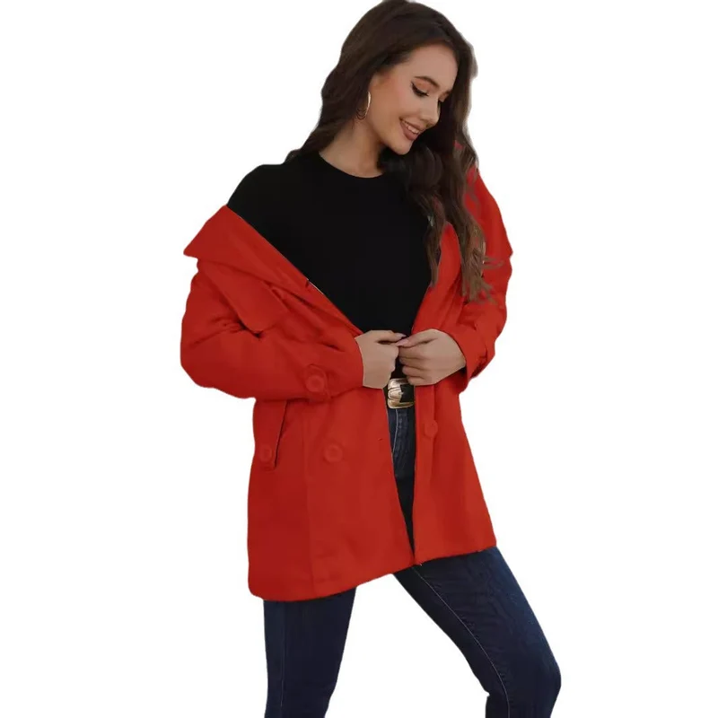 Damen eleganter Trenchcoat mit Gürtel und doppelt geknöpften Details Nord Taschen