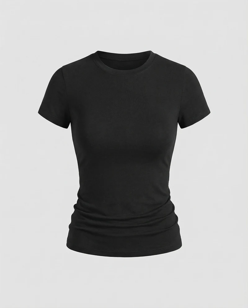 Damen Schmale Microstretch MischgewNord Taschene Kurzarmshirt