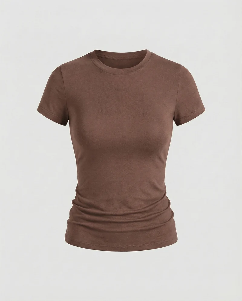 Damen Schmale Microstretch MischgewNord Taschene Kurzarmshirt