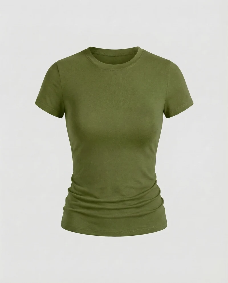 Damen Schmale Microstretch MischgewNord Taschene Kurzarmshirt