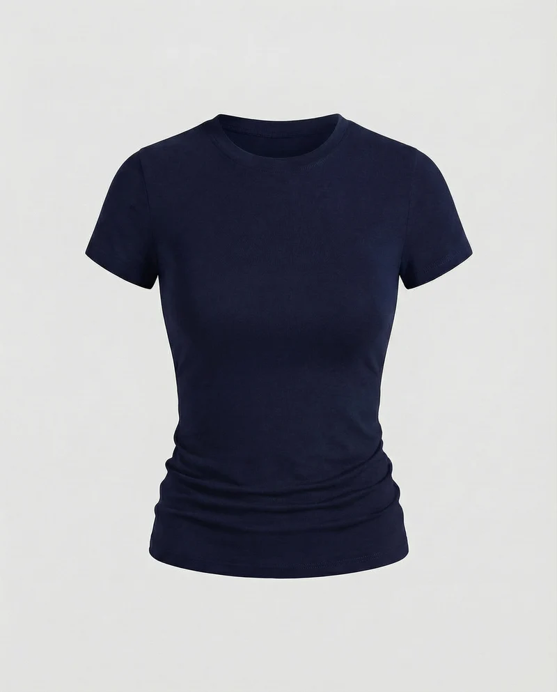 Damen Schmale Microstretch MischgewNord Taschene Kurzarmshirt