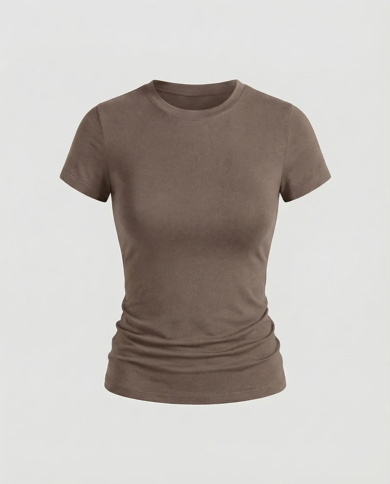 Damen Schmale Microstretch MischgewNord Taschene Kurzarmshirt