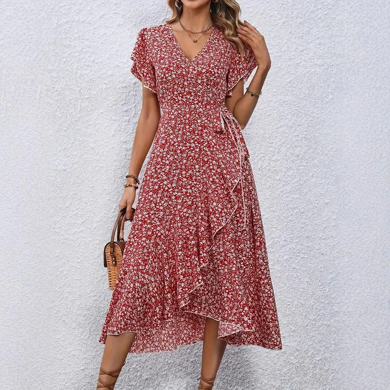 Damen Wickelkleid mit floralem Muster