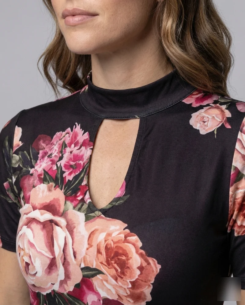 Damen Florales Maxikleid Dekolleteschlitz