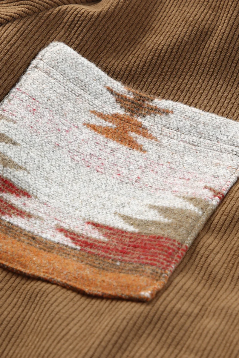 Cordjacke Mit Aztekenmuster