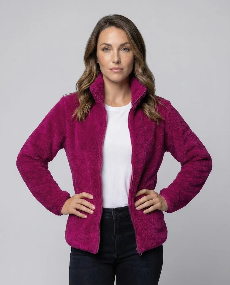 Damen Flauschige Plüsch-Fleecejacke