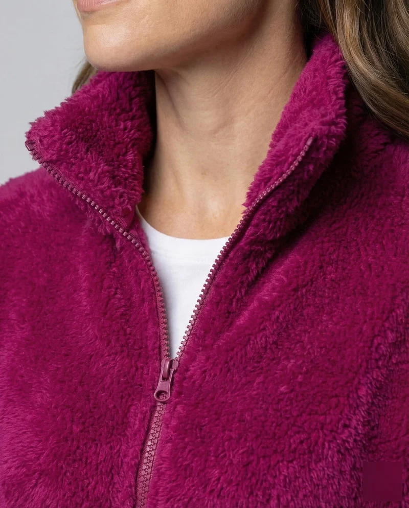 Damen Flauschige Plüsch-Fleecejacke