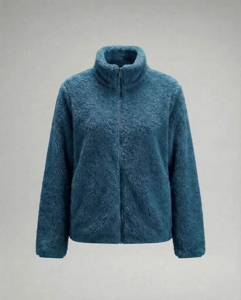 Damen Flauschige Plüsch-Fleecejacke