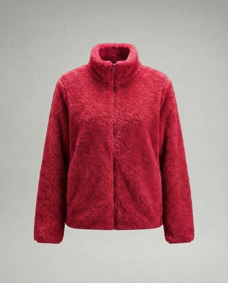 Damen Flauschige Plüsch-Fleecejacke
