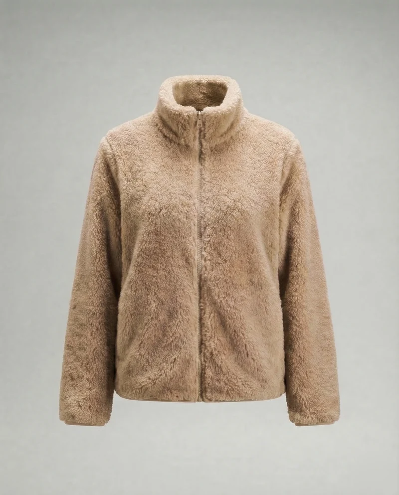 Damen Flauschige Plüsch-Fleecejacke