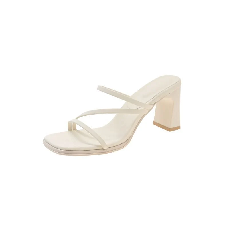 Damen elegante Sandaletten mit schickem Blockabsatz und feinen Riemchen