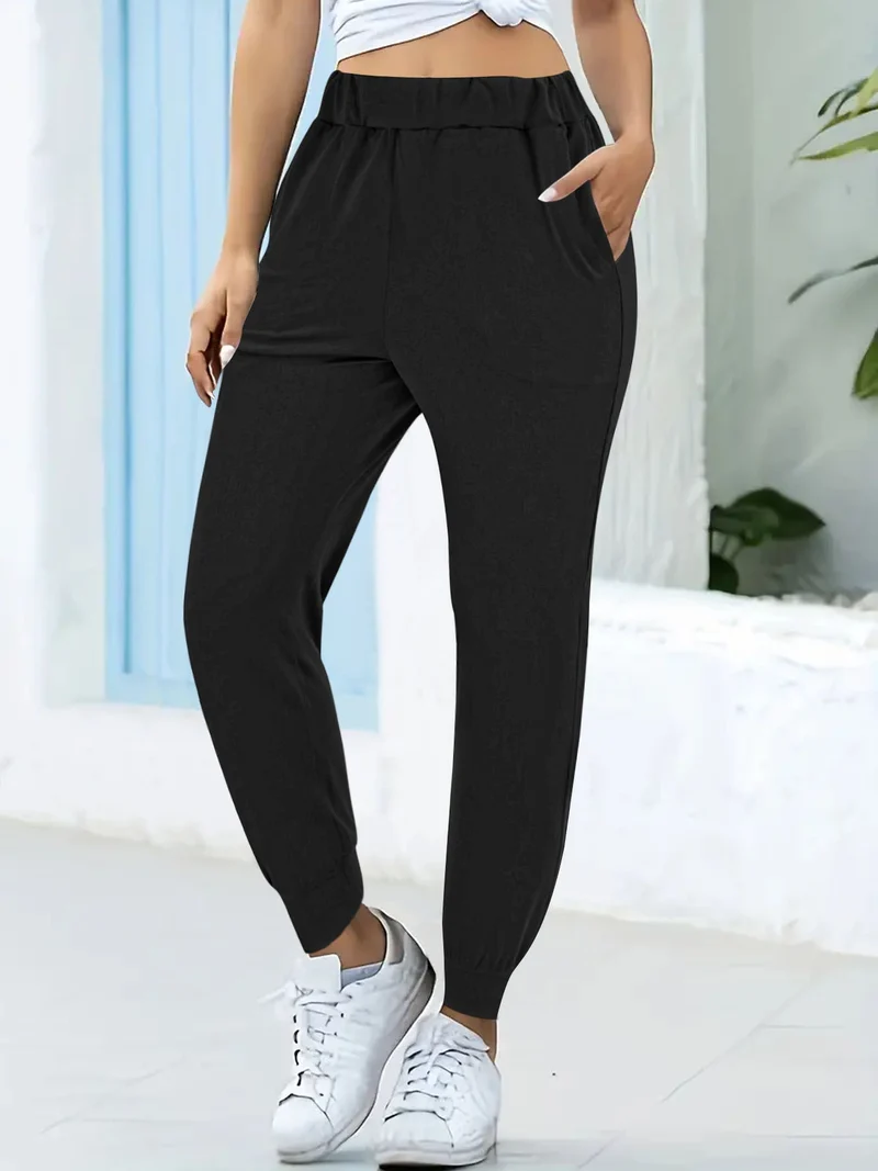 Damen Bequeme Jogginghose mit elastischem Bund und praktischen Taschen