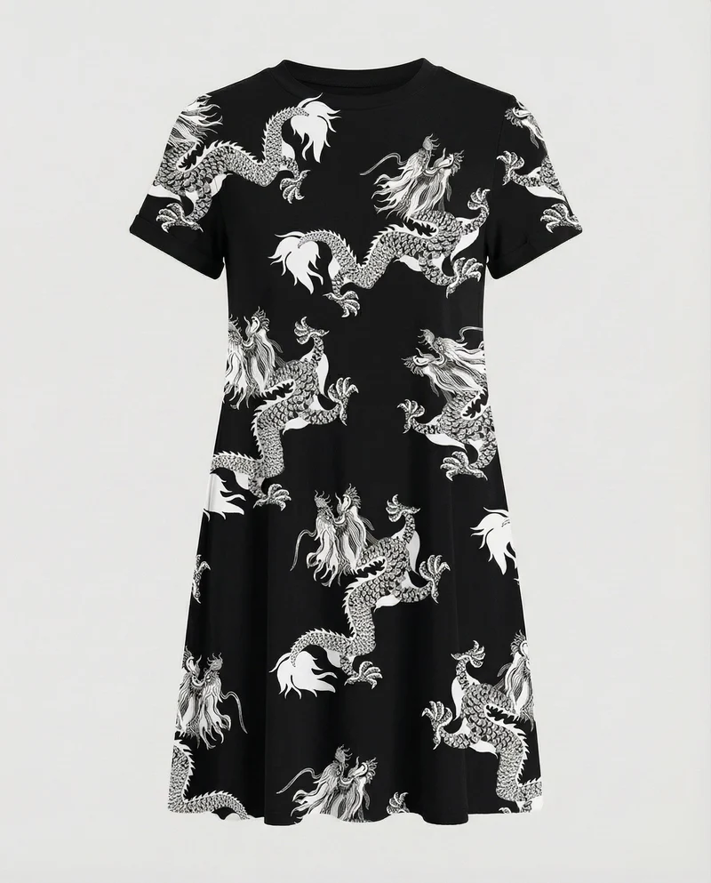 Damen lässiges A-Linien-T-Shirtkleid