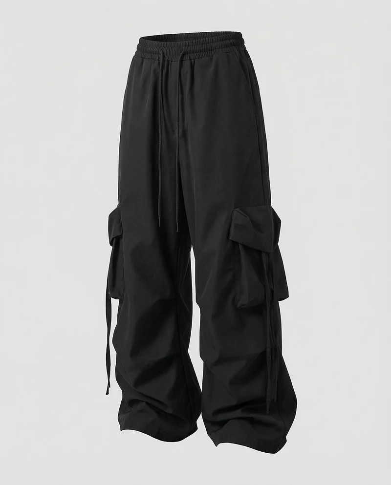 Damen Weite Cargohose Seitliche BindNord Taschenänder