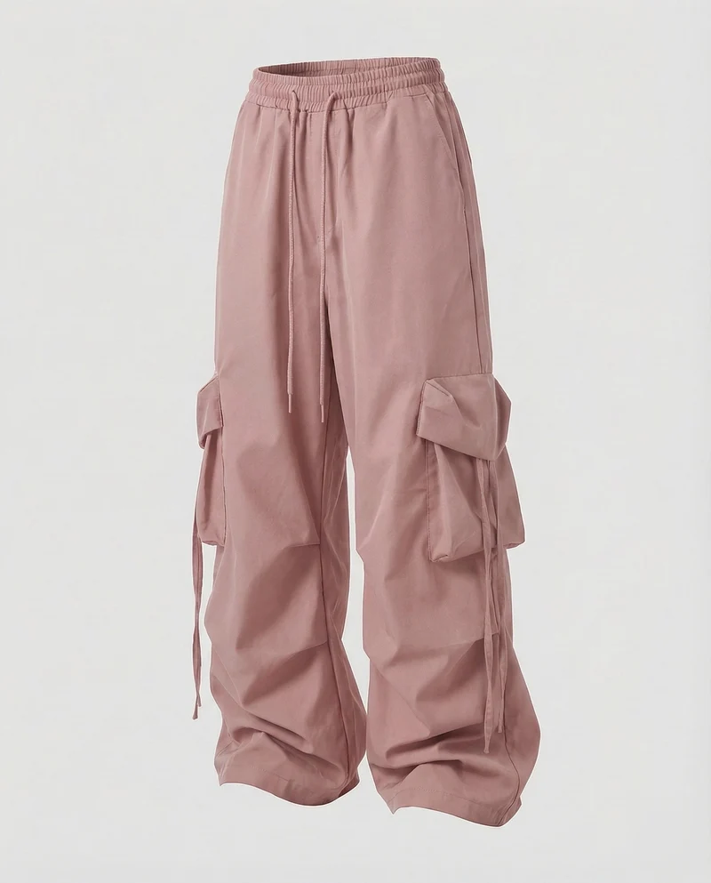 Damen Weite Cargohose Seitliche BindNord Taschenänder