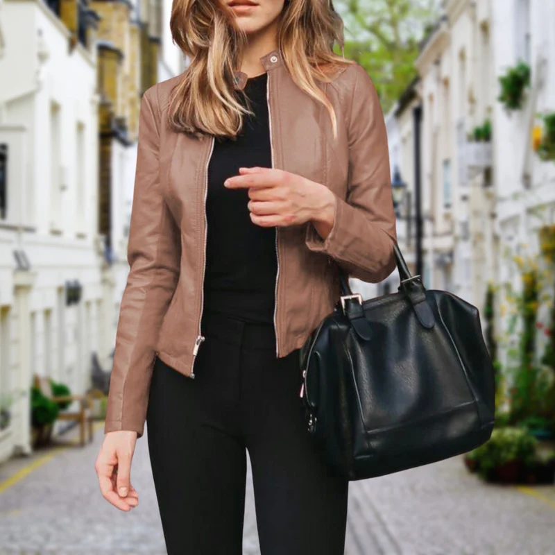 Jacke - Stylische Damen Lederjacke