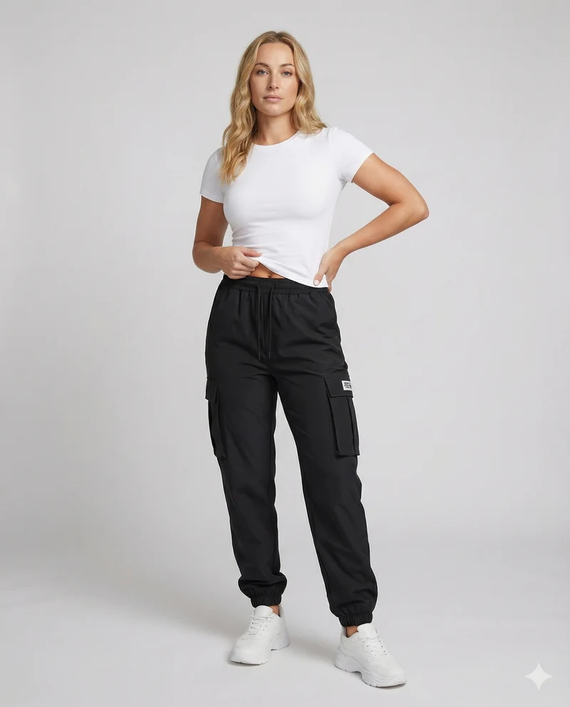 Cargohose Damen Funktionshose mit elastischem Bund und Seitentaschen