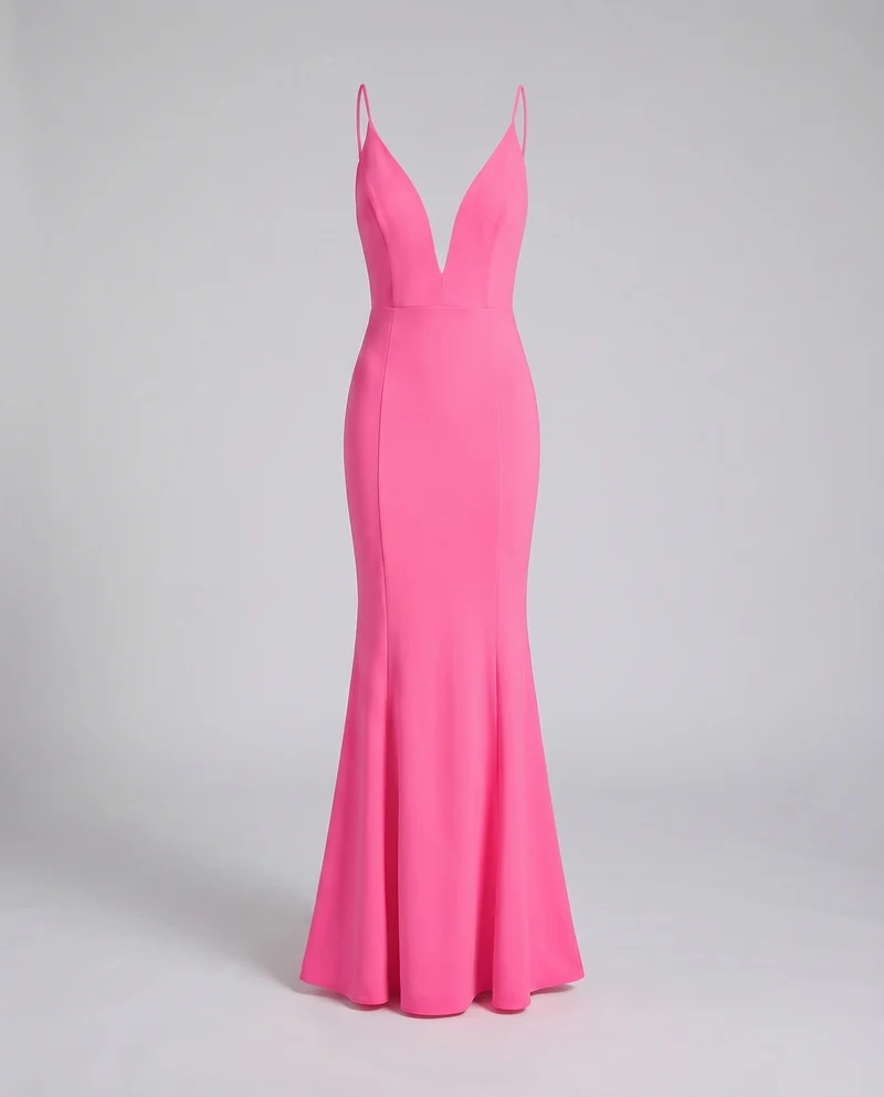 Damen Maxikleid Meerjungfrau-Schnitt V-Ausschnitt Spaghettiträger