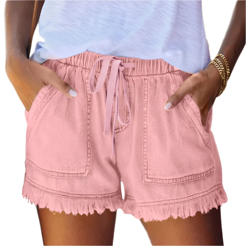 High-Waist Denim-Shorts