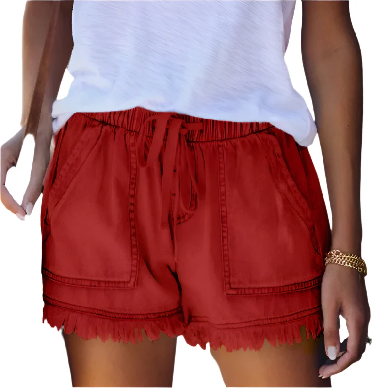 High-Waist Denim-Shorts