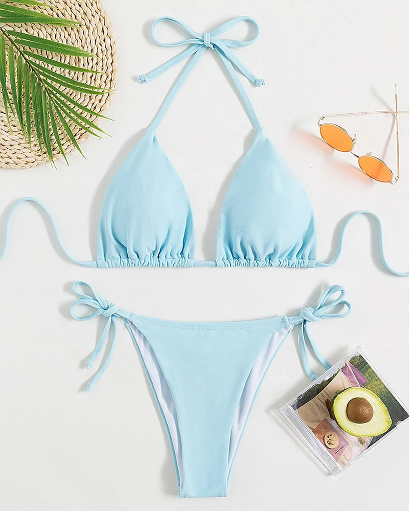Damen Triangel-Bikini mit verstellbaren BindNord Taschenändern und elegantem Schnitt