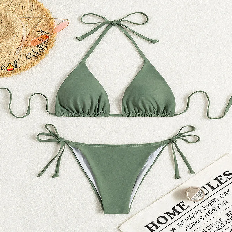 Damen Triangel-Bikini mit verstellbaren BindNord Taschenändern und elegantem Schnitt